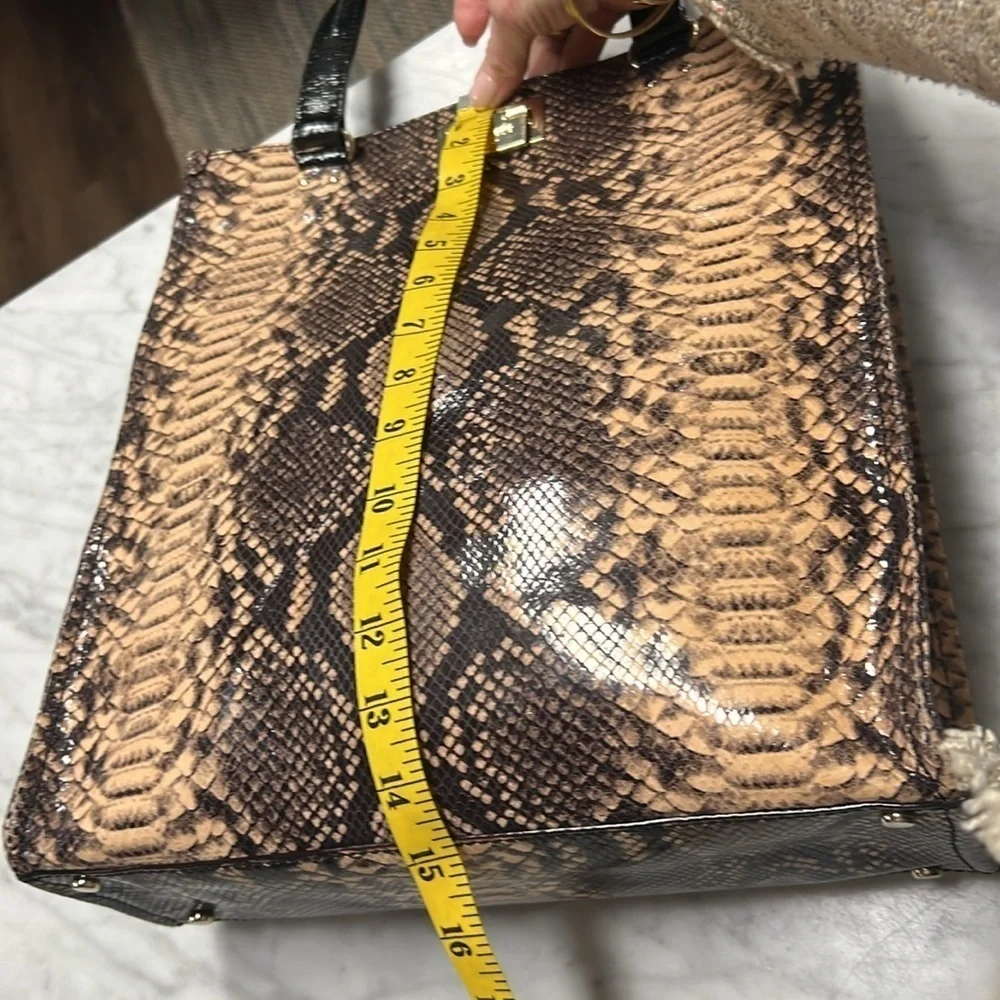 Kate Spade Millenium Park Pacey Python Tote Handbag Brown and Black